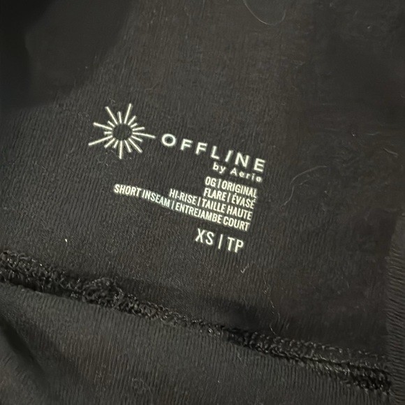 Offline Aerie Black OG Flare Pants High Rise Short Inseam XS - Picture 4 of 5